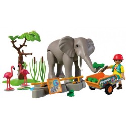 ELEFANTE CON CUIDADORA
