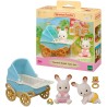 SYLVANIAN SET DE COCHECITO GEMELAR CABE Y BREEZE CHOCOLATE