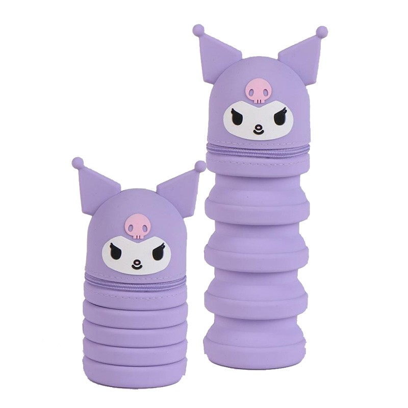 ESTUCHE PORTATODO SILICONA HELLO KITTY BACK TO SCHOOL PURPURA