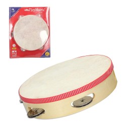 PANDERETA MADERA 20,5CM DIAM. 5 PLAT.