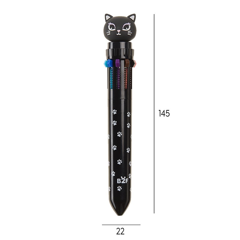 BOLIGRAFO 10 CLR. GATITA NEGRA