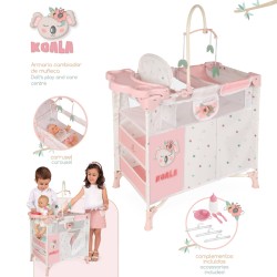 KOALA ARMARIO CAMBIADOR PLEGABLE CON ACCESORIOS - PARA MUÑECAS DE HASTA 42 CM.