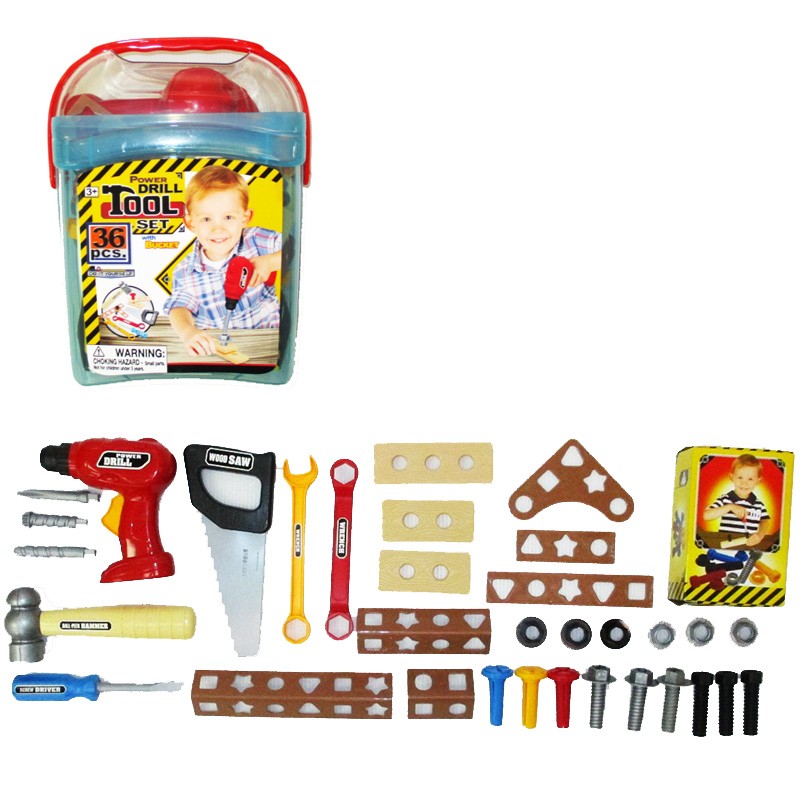 CUBO DE HERRAMIENTAS PEQUEÑO CON TALADRO (36 PCS)