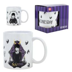 TAZA CERAMICA 325 ML EN CAJA REGALO WEDNESDAY YOUNG ADULT