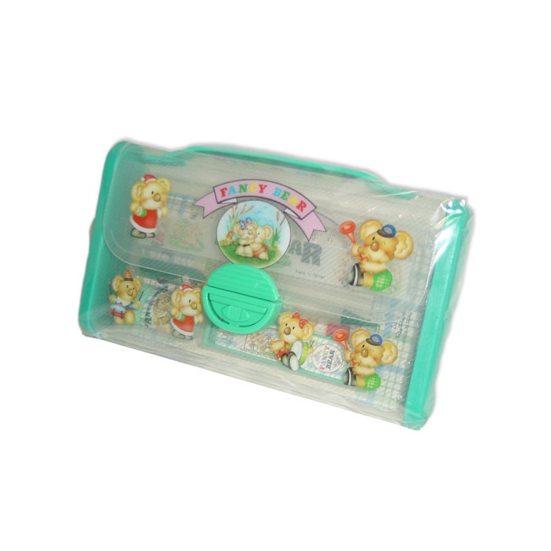 MINI MALETIN PLUMIER DECORADO FANCY BEAR (VERDE)