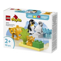 DUPLO FAMILIAS DE LA FAUNA SALVAJE PINGÜINOS Y LEONES