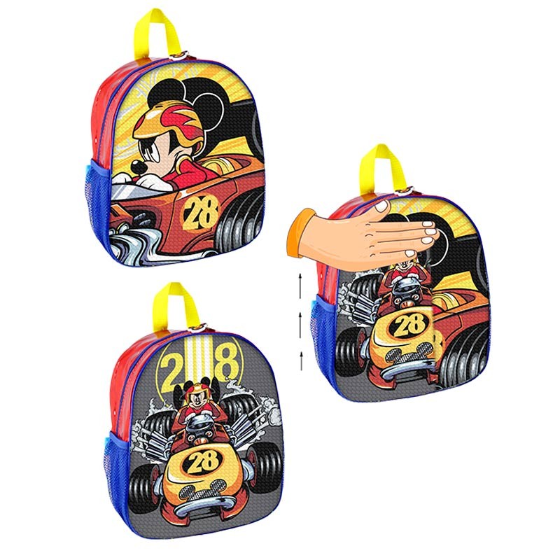 MOCHILA MICKEY ROADSTER RACERS LENTEJUELAS REVERSIBLES
