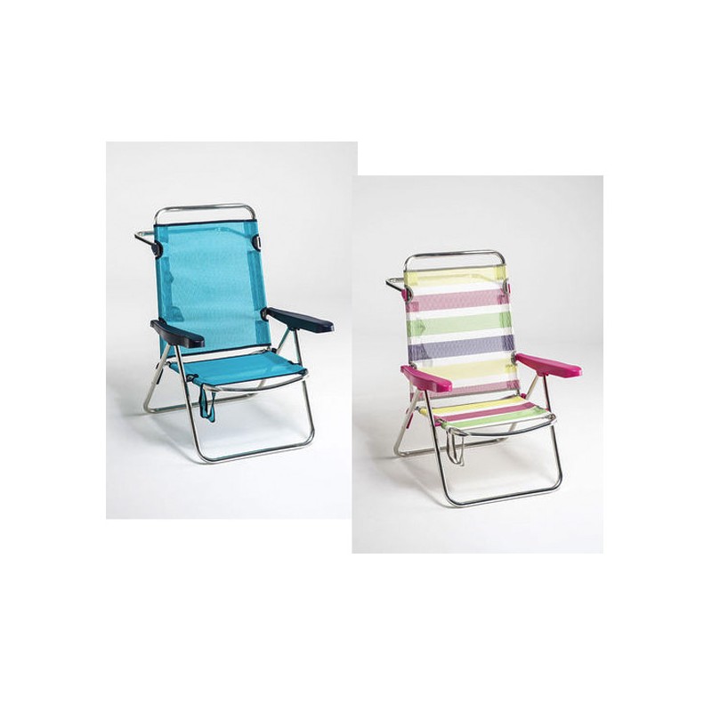 SILLA PLAYA ALUMINIO ALTA RESPALDO BAJO