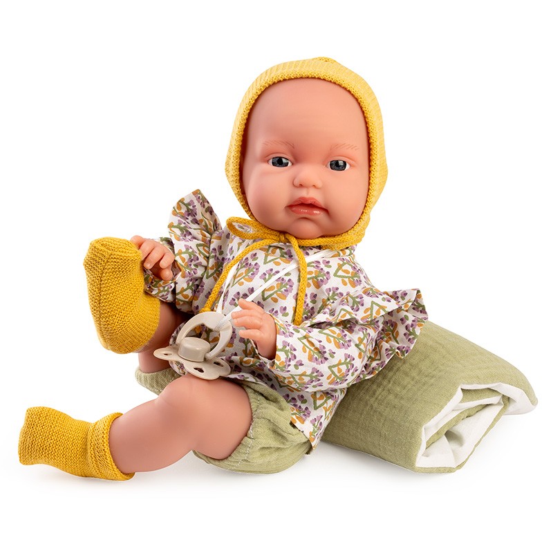 MUÑECA TONETA CON CAMITA POSTURITAS. CUERPO FLEXIBLE 34 CM