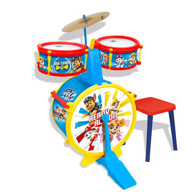 BATERIA SENCILLA CON BANQUETA PAW PATROL