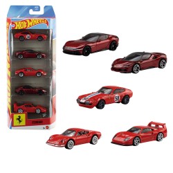 HOTWHEELS PACK 5 VEHICULOS FERRARI