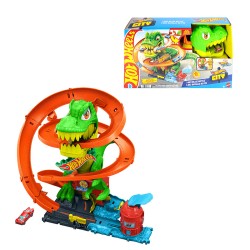 HOTWHEELS CITY SUPER ESTACION DE BOMBEROS T REX PISTA PARA COCHES DE JUGUETE