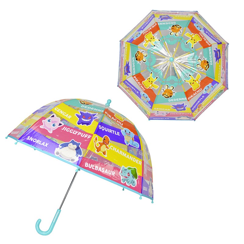 PARAGUAS MANUAL INFANTIL TRANSP. POKEMON BURBUJA 48 CM