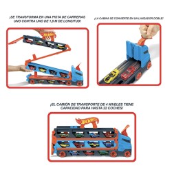 HOTWHEELS CAMION DE TRANSPORTE CONVERTIBLE