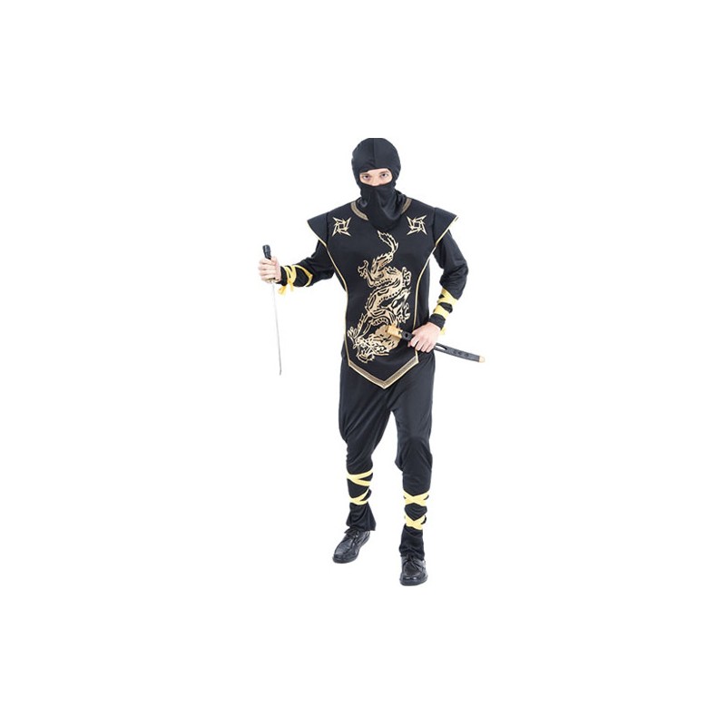 DISFRAZ ADULTO NINJA DORADO T.UNICA