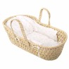 CANASTILLA MIMBRE CON DOS ASAS, PROTECTOR, COLCHON Y COJIN 28X52X20 CM / ALTURA ASAS 29 CM