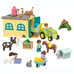 JUNIOR AVENTURA EN LA GRANJA CON TRACTOR REMOLQUE Y ANIMALES