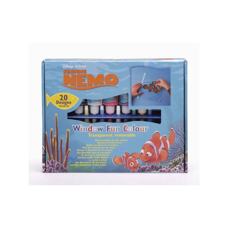 10 BOTES PINTURA PARA CRISTAL NEMO