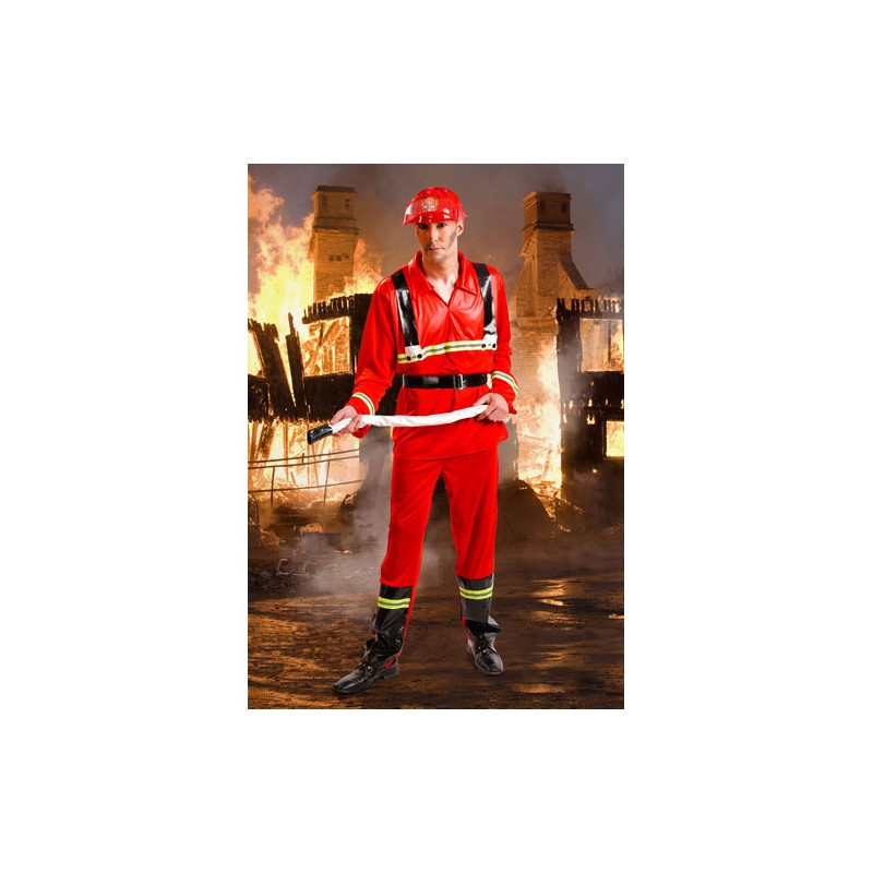 DISFRAZ ADULTO BOMBERO TALLA U