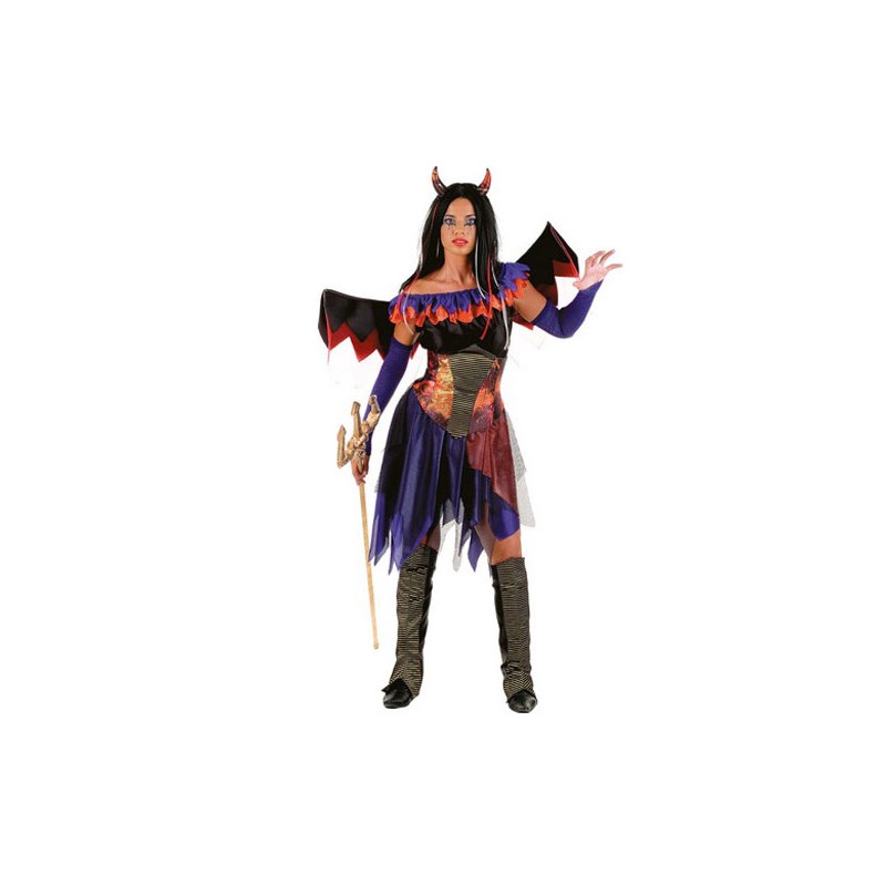 DISFRAZ ADULTO DIABLESA CON ALAS (TALLA M)