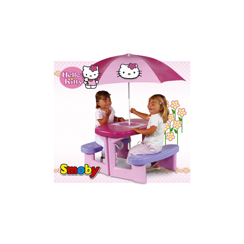 MESA PICNIC CON SOMBRILLA HELLO KITTY