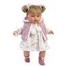 MUÑECA JOELLE LLORONA CHALECO LANA ROSA 38CM