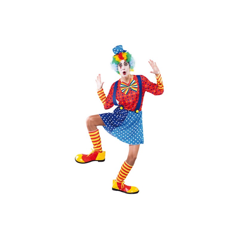 DISFRAZ ADULTO PAYASO CHICA T.UNICA