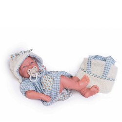 MUÑECA RECIEN NACIDA CON BOLSITO DE BORREGUILLO 42 CM