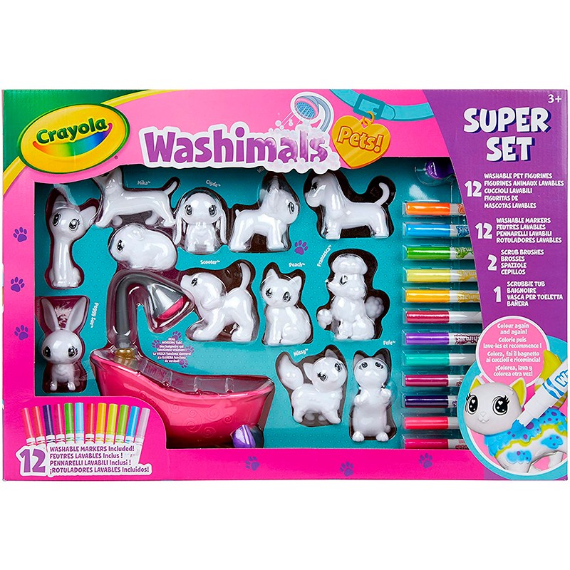 WASHIMALS SUPER SET BAÑERA Y 12 MASCOTAS