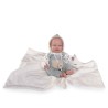 MUÑECA CLARA CON BOLITAS CON MANTITA 34 CM