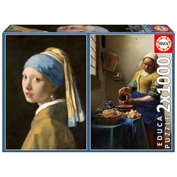 PUZZLE 2x1000P LA JOVEN DE LA PERLA + LA LECHERA