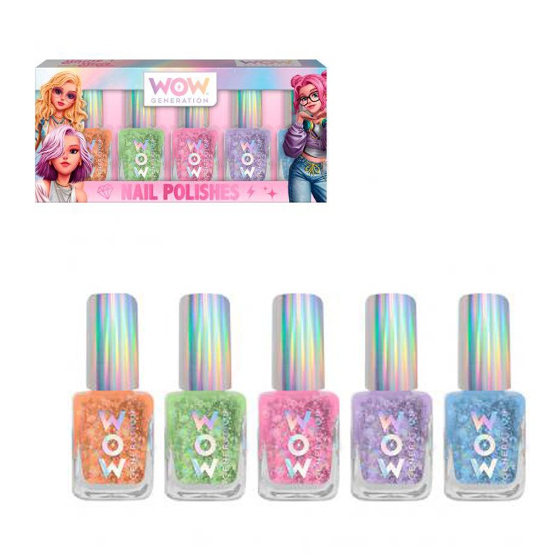ESMALTE DE UÑAS PACK DE 5 BOTES COLORES PASTEL WOW GENERATION