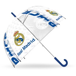 PARAGUAS TRANSPARENTE CAMPANA 46CM REAL MADRID