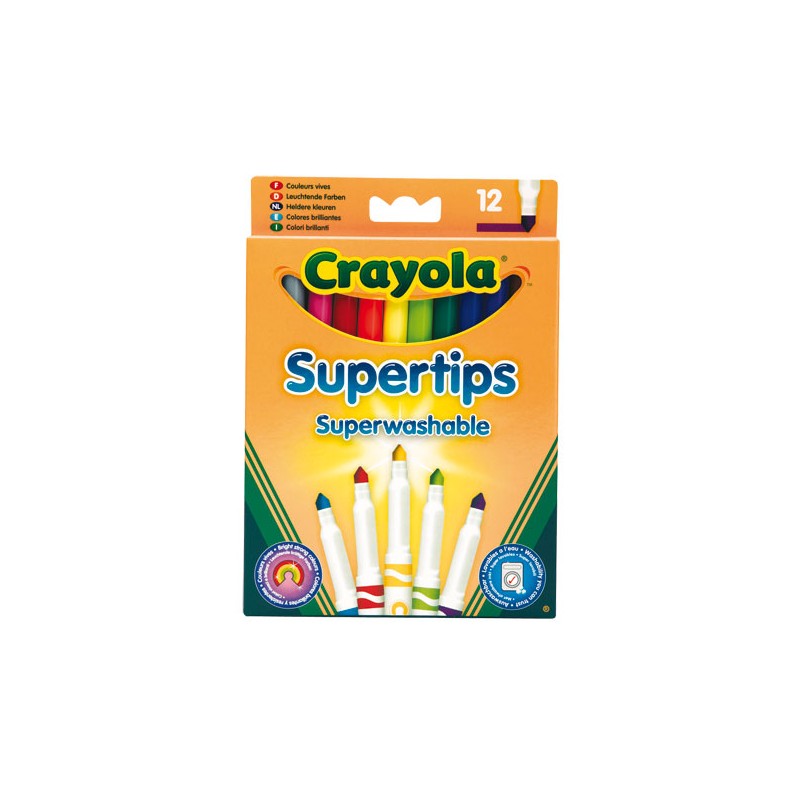 ROTULADORES 12 SUPER PUNTA SUPER TIPS LAVABLES