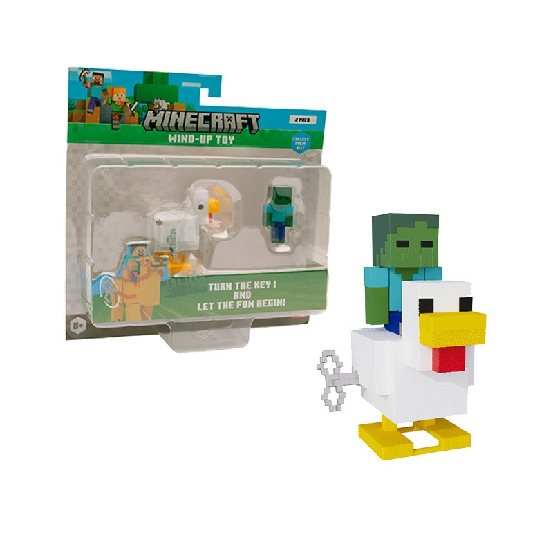 MINECRAFT BEBE ZOMBIE Y JINETE AVICOLA CON MOVIMIENTO
